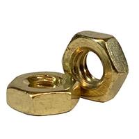 1/4"-20 Hex Jam Nut, Coarse, Brass